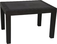 Table basse jardin effet rotin 59x46x40cm anthracite