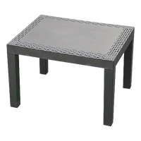 Table basse jardin effet rotin 59x46x40cm anthracite