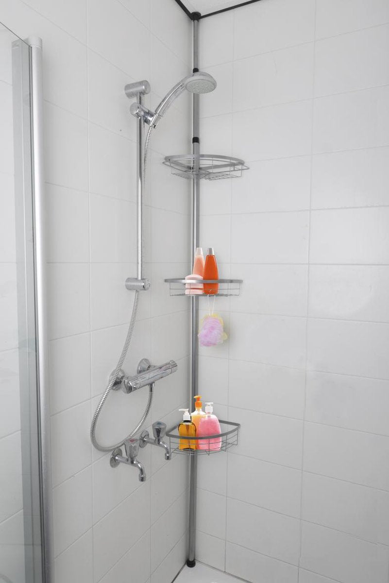 Étagère d'angle de salle de bain et douche avec 3 paniers