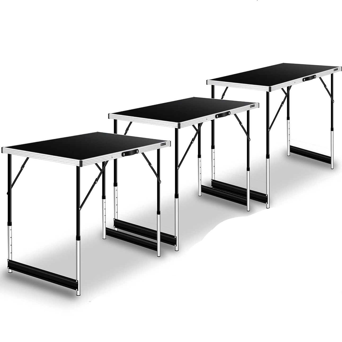 Lot de 3 Table Multifonctions  100 x 60 cm, Avec Fonction de Rallonge, Pliante