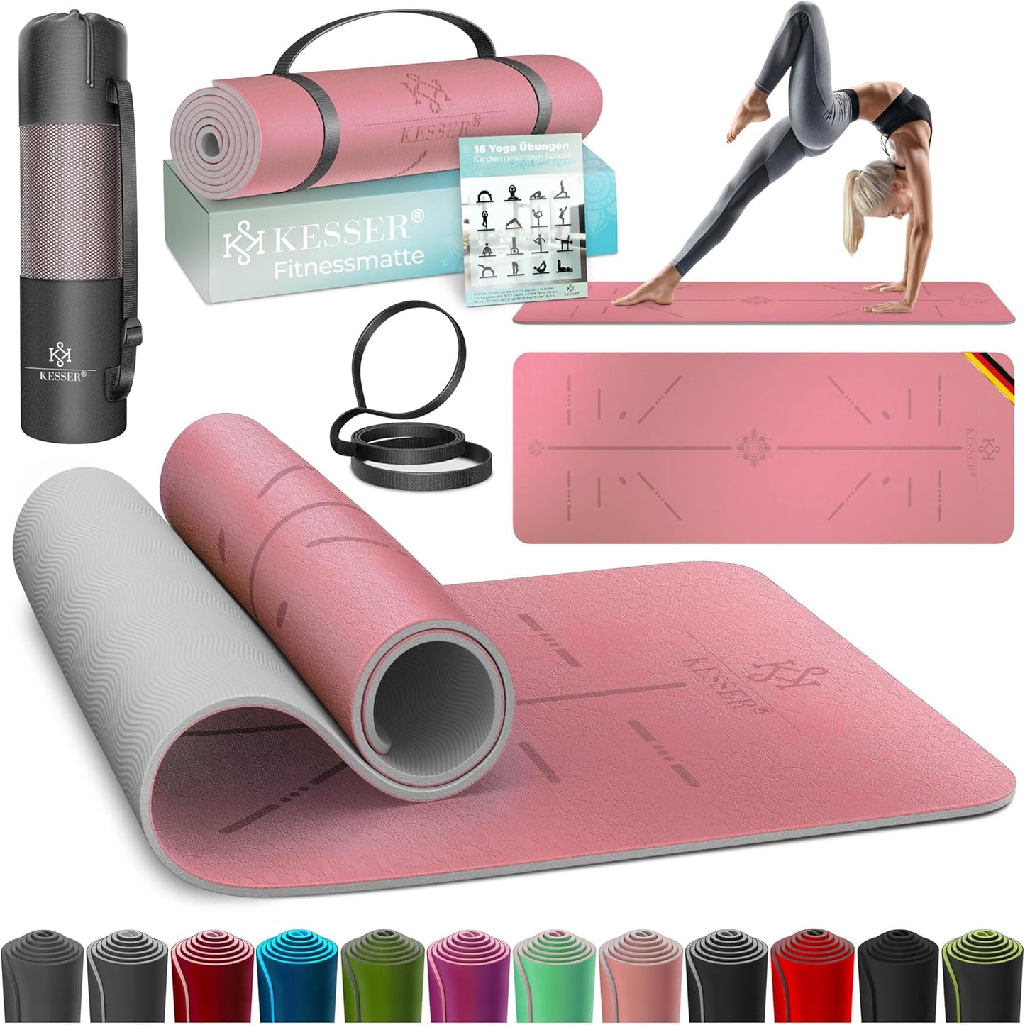 Tapis de Gym Yoga rembourré antidérapant  183 x 61