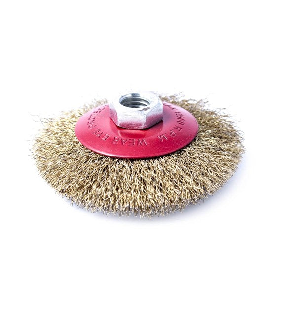 Brosse metalique conique ondulée M14 125 mm