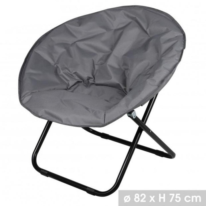 Loveuse Fauteuil Rond de Jardin  Gris Anthracite D82xh75cm