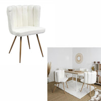 Chaise design effet bouclette Ariel - Blanc