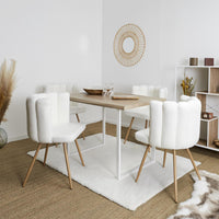 Chaise design effet bouclette Ariel - Blanc