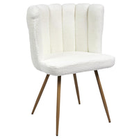 Chaise design effet bouclette Ariel - Blanc