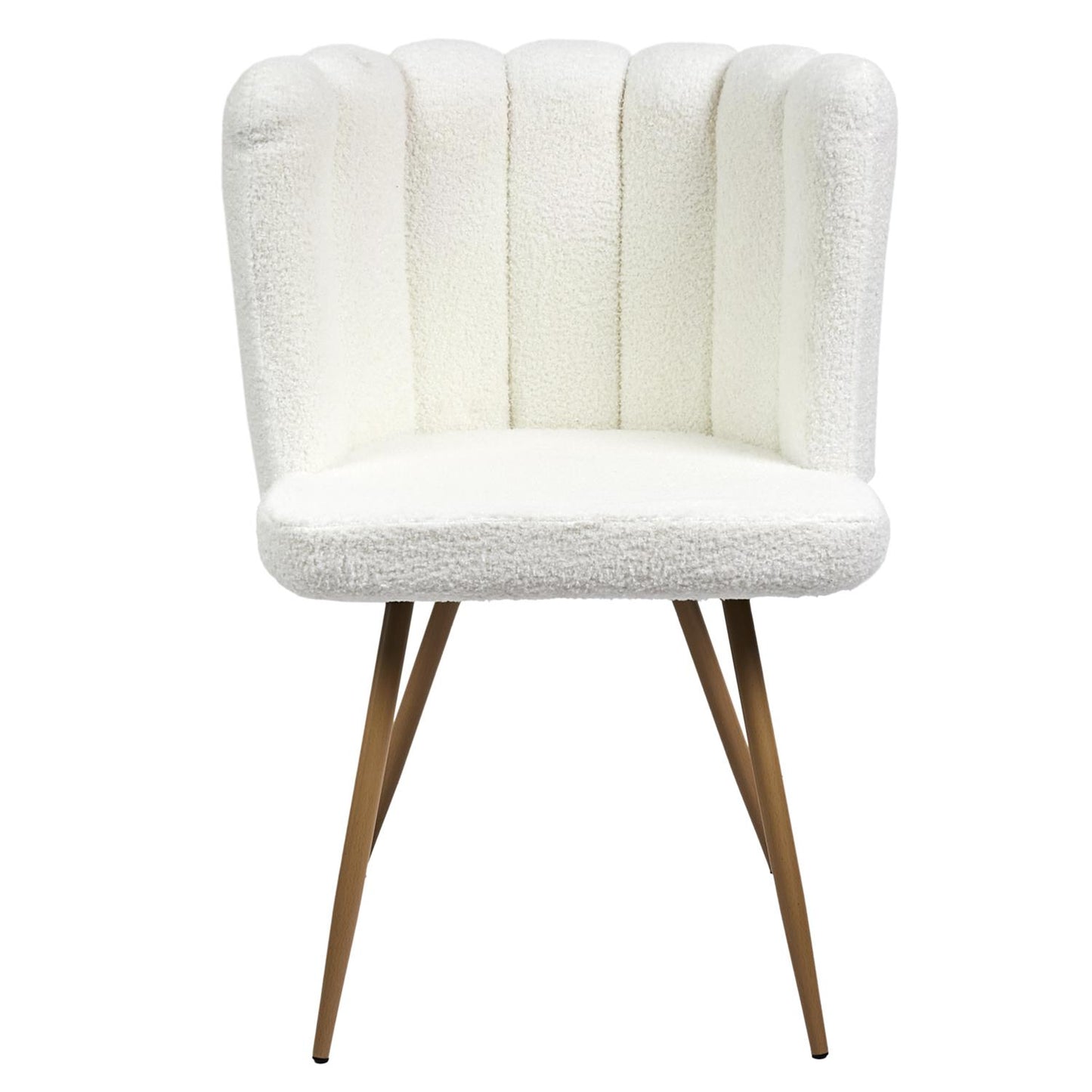 Chaise design effet bouclette Ariel - Blanc