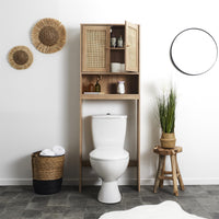 Meuble Dessus Wc 2 Portes Cannage 1 Niche Bali - Naturel