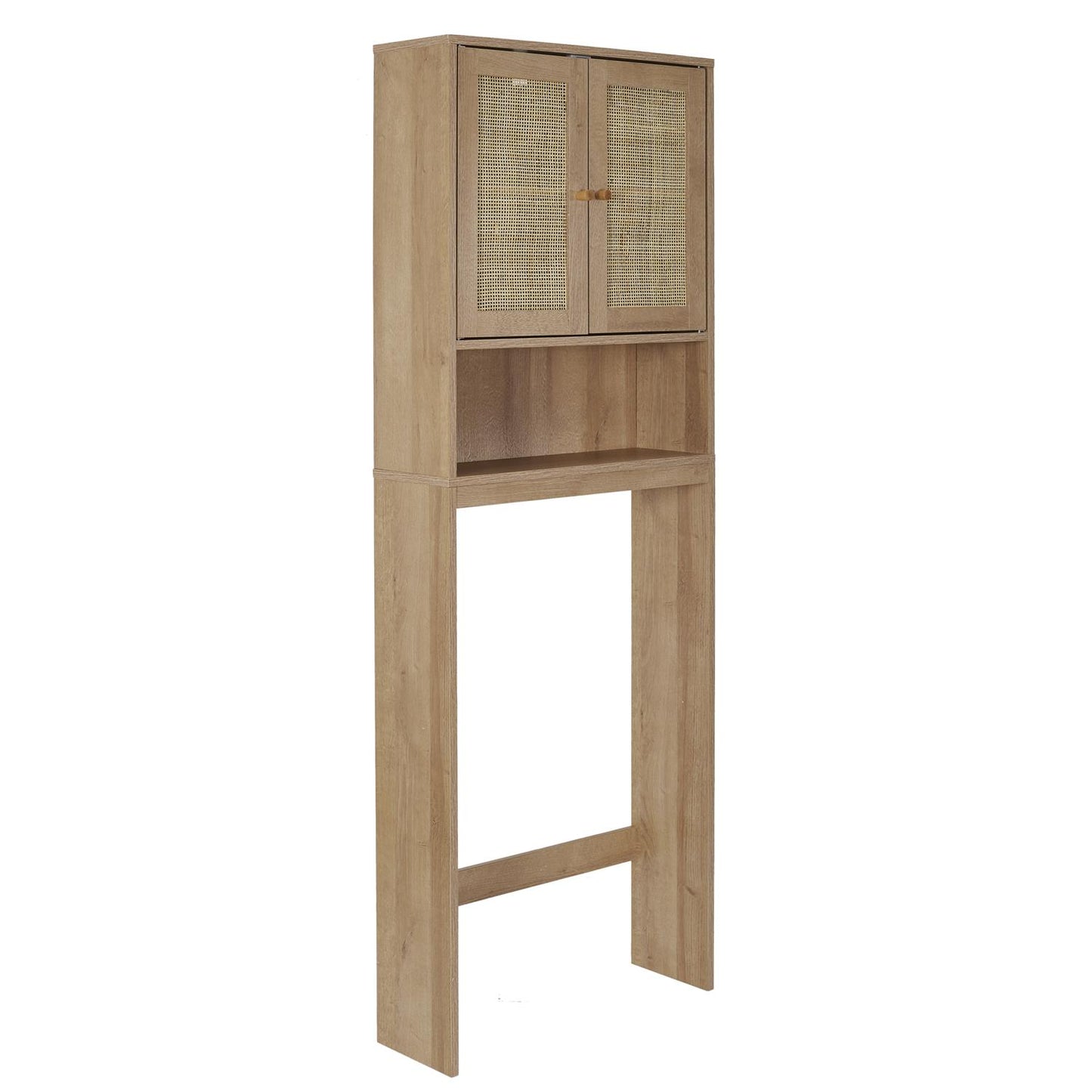 Meuble Dessus Wc 2 Portes Cannage 1 Niche Bali - Naturel