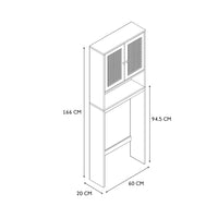 Meuble Dessus Wc 2 Portes Cannage 1 Niche Bali - Naturel