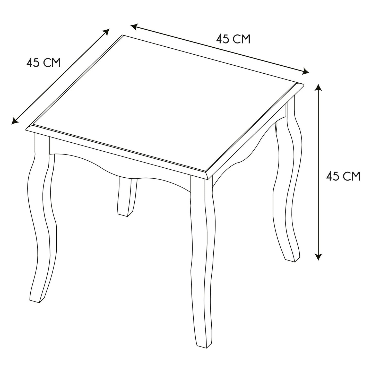 Table D'appoint En Bois "victoria" 45cm Blanc