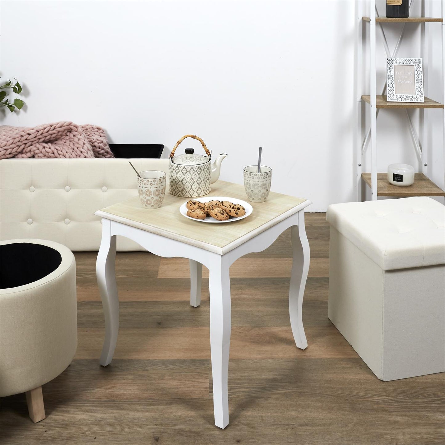 Table D'appoint En Bois "victoria" 45cm Blanc