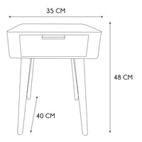 Table De Chevet 1 Tiroir "bois" 48cm Taupe