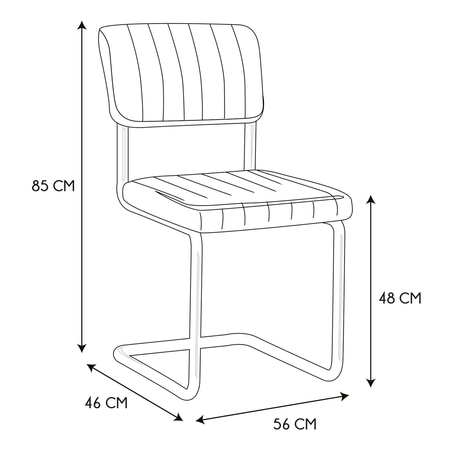 Lot de 2 Chaises Alban gris chiné 56x47x84cm