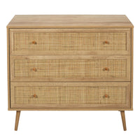 Commode En Bois 3 Tiroirs "bali" 90cm Naturel