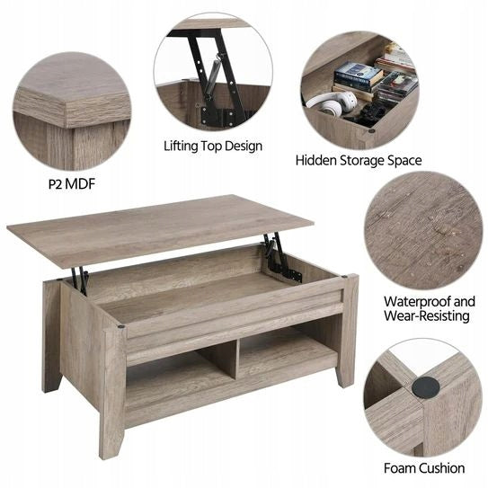 Table basse rectangulaire Gray 98 x 50 x 41,8 cm nuances de gris