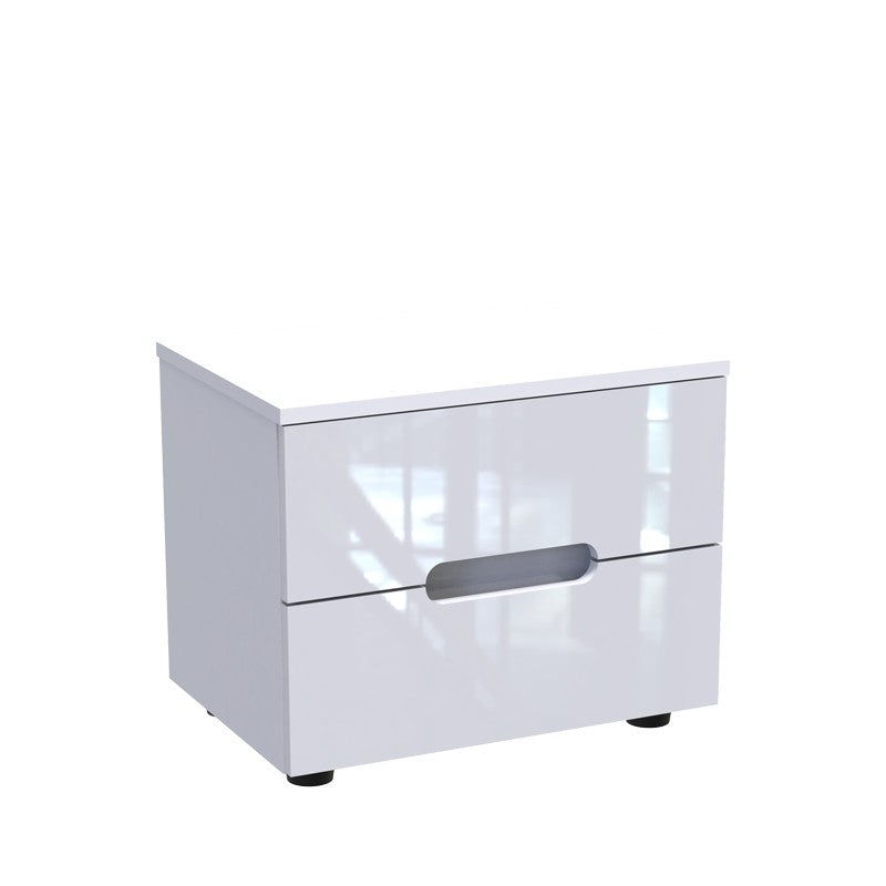 Table de chevet bois blanc brillant 1 tiroir 50x35x41 cm