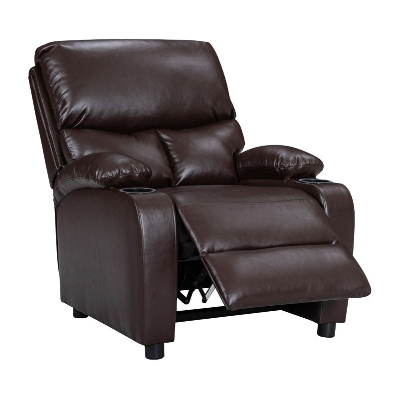 Fauteuil relax avec porte-gobelet Gartia PU Marron
