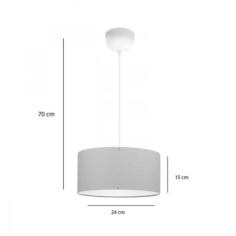 Suspension luminaire plafonnier abat jour gris 24x15 cm