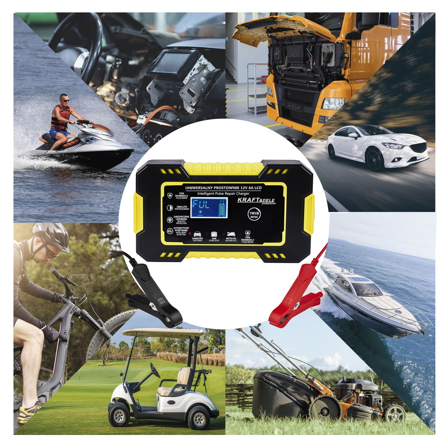 Chargeur de batterie automatique LCD 12V / 6A