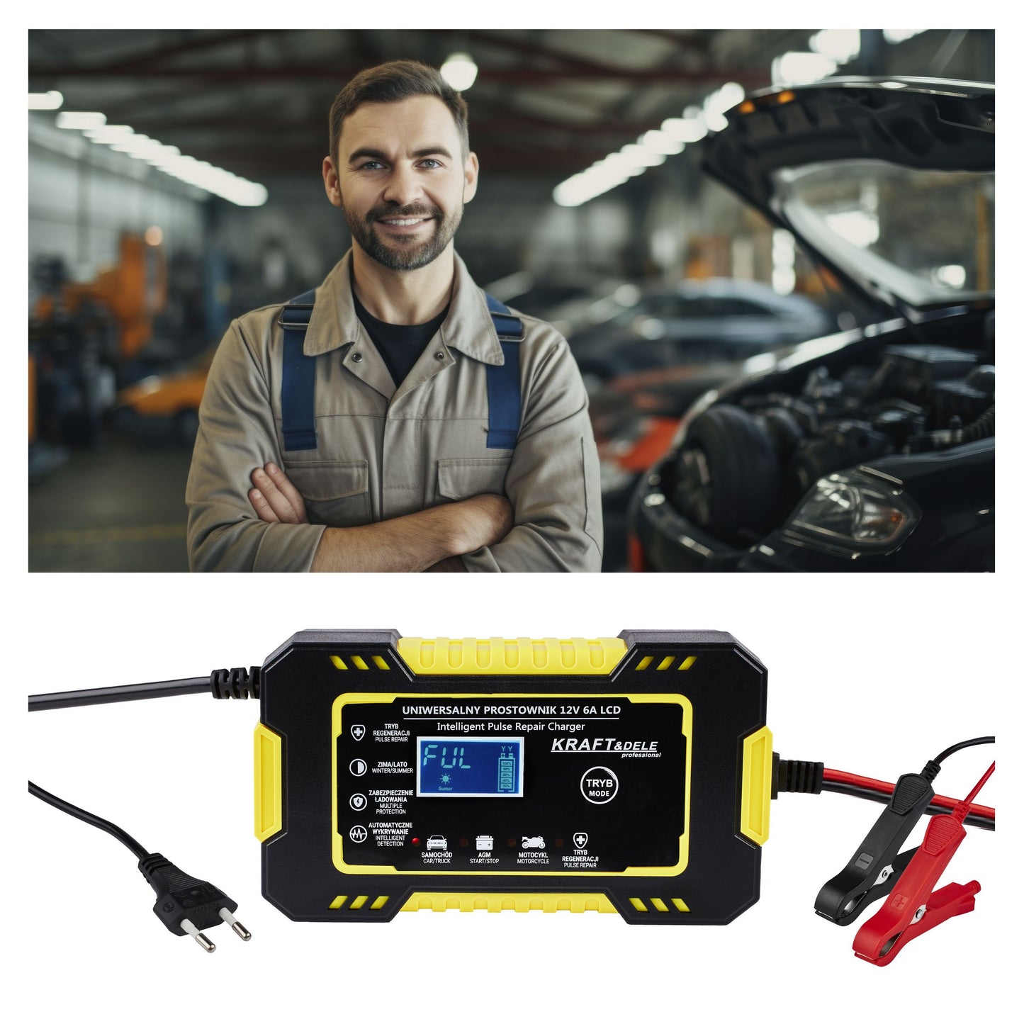 Chargeur de batterie automatique LCD 12V / 6A