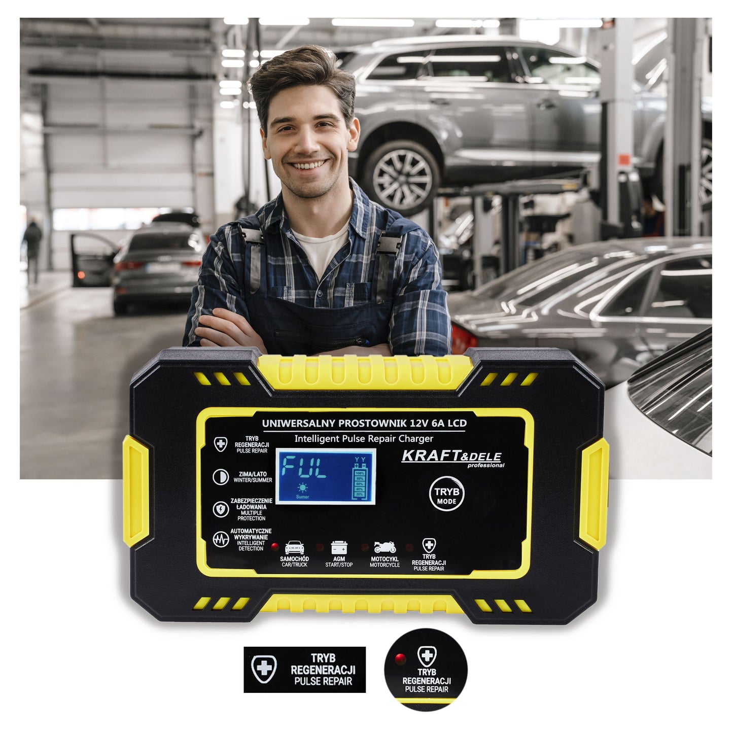 Chargeur de batterie automatique LCD 12V / 6A