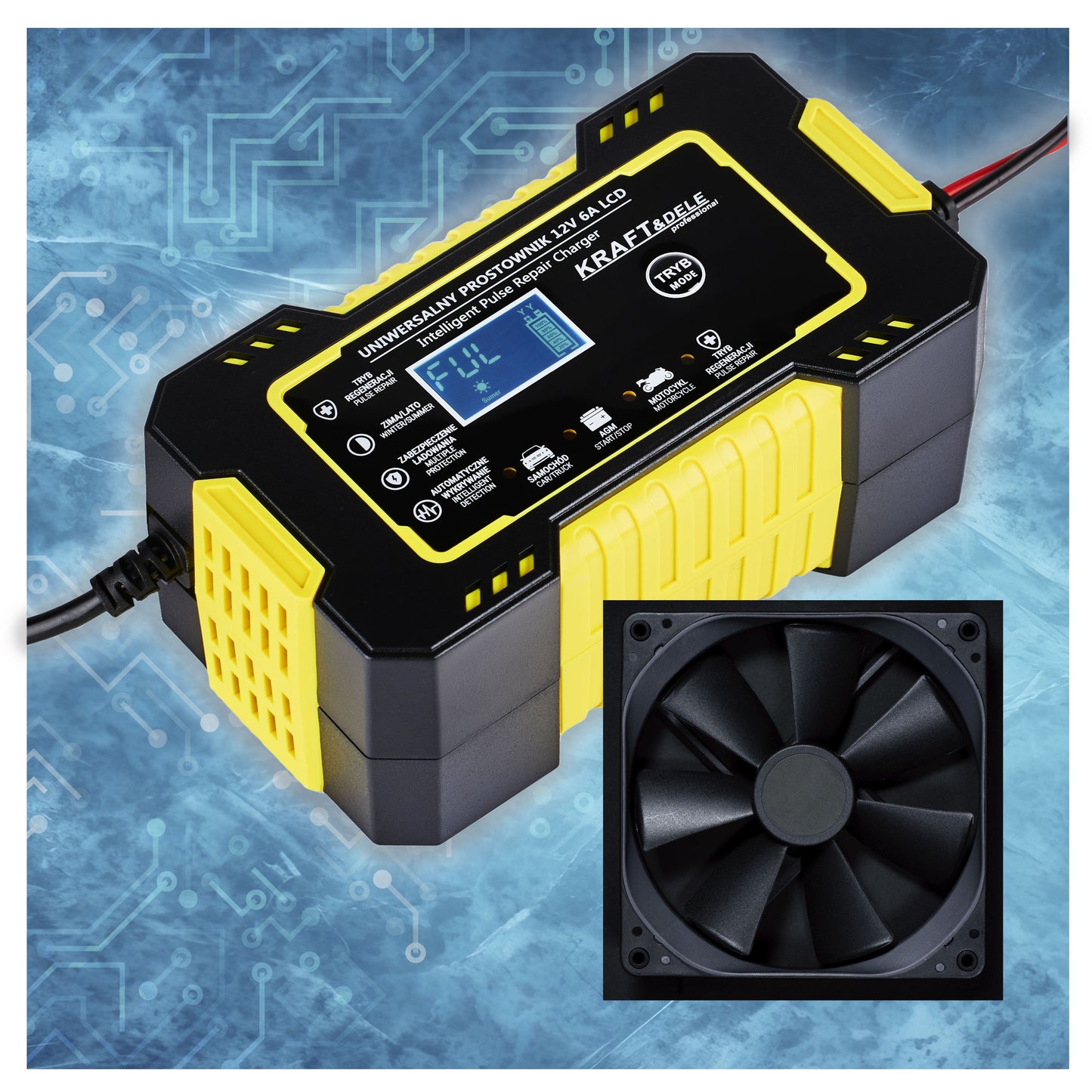 Chargeur de batterie automatique LCD 12V / 6A