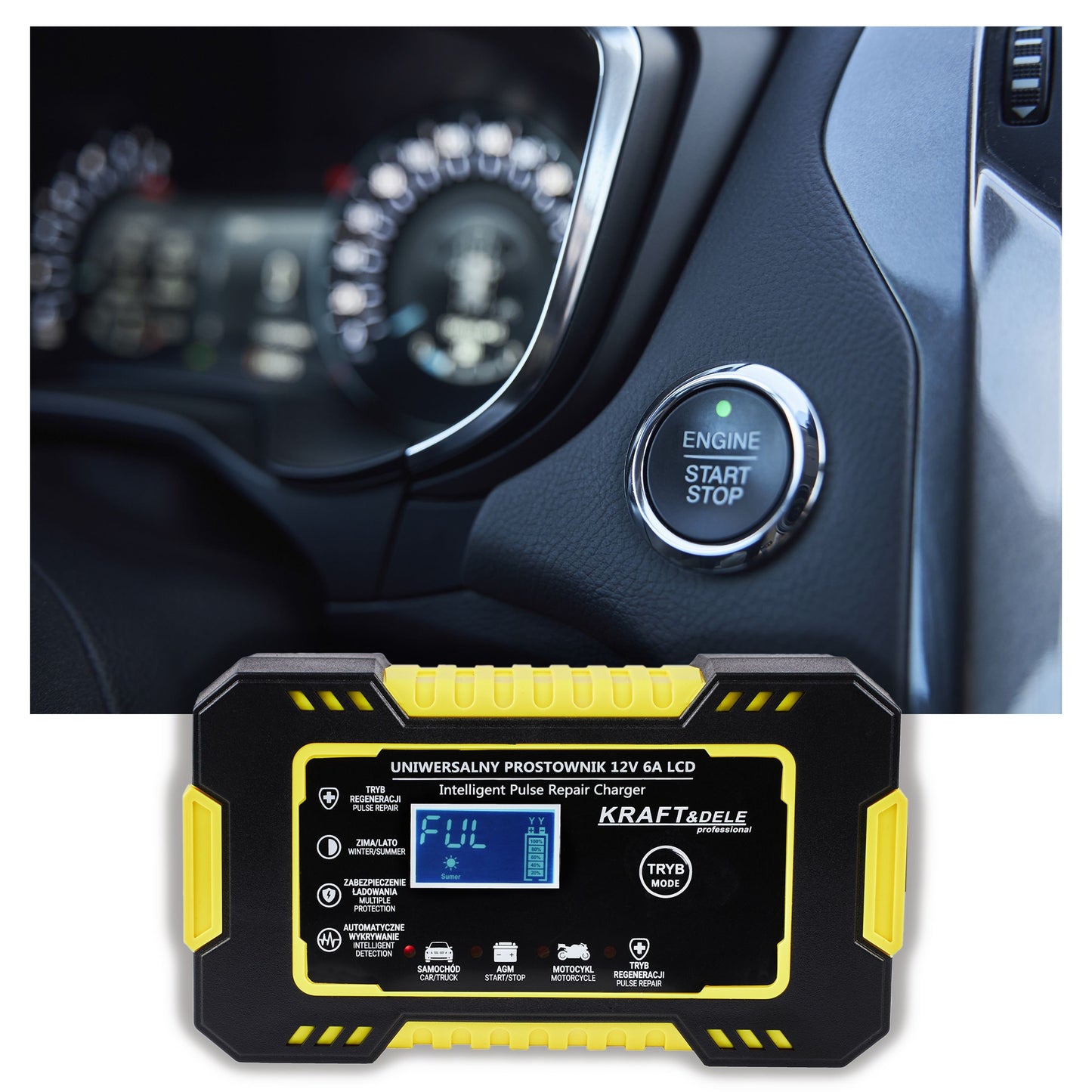 Chargeur de batterie automatique LCD 12V / 6A