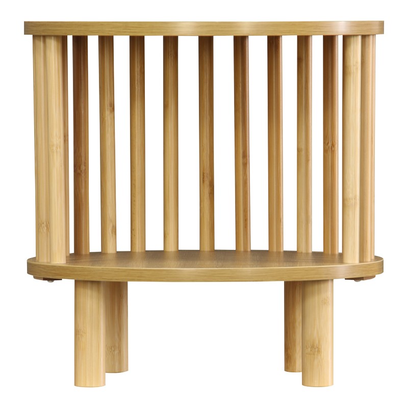 Table de chevet bois et bambou marron 40x40 cm