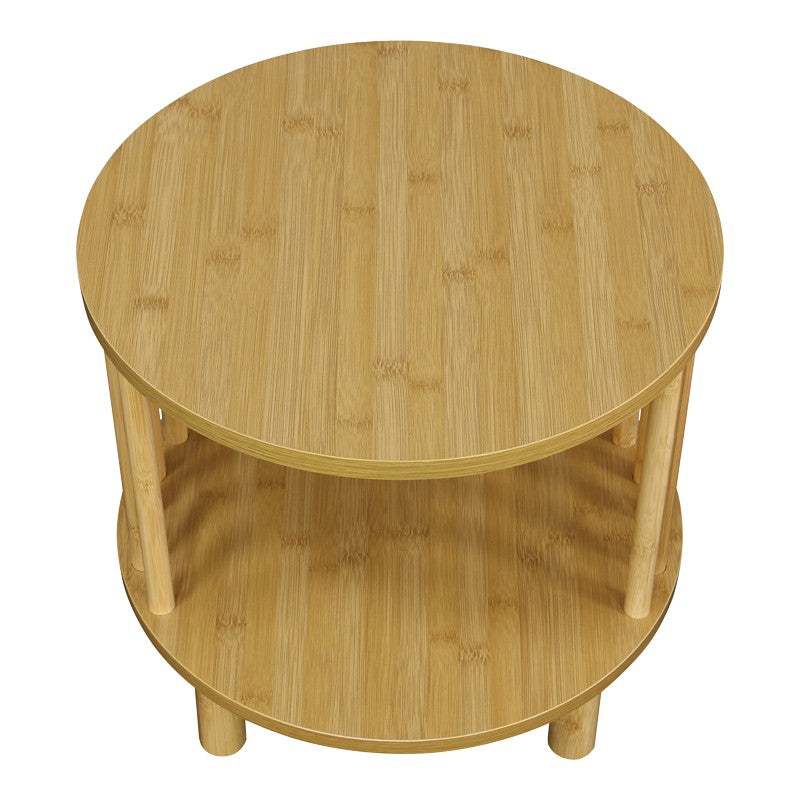 Table de chevet bois et bambou marron 40x40 cm