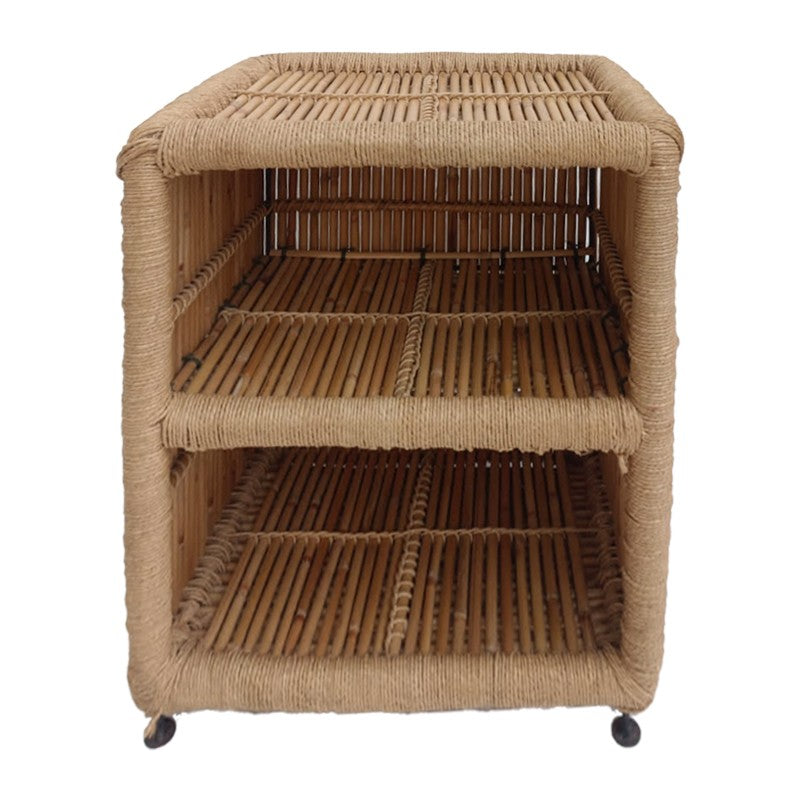 Table de chevet en bambou marron 42x32x51cm