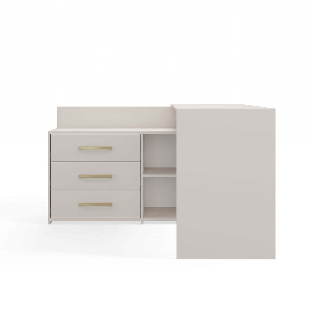 Bureau d'angle NOZE 3 tiroirs Blanc 120X50X76 cm