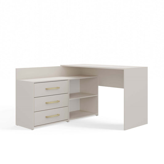 Bureau d'angle NOZE 3 tiroirs Blanc 120X50X76 cm
