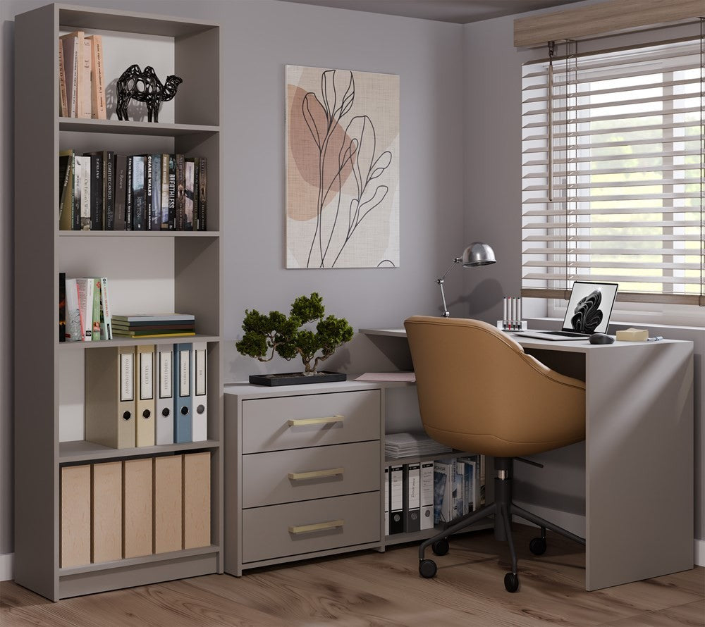 Bureau d'angle NOZE 3 tiroirs Gris 120X50X76 cm