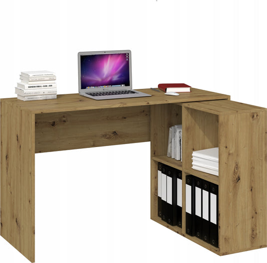 Bureau d'angle RITA 120x50x76 cm 4 niches de rangement Bois