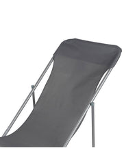 Chaise Longue Pliante transat Chilienne Métal Gris Anthracite 85x56x90cm