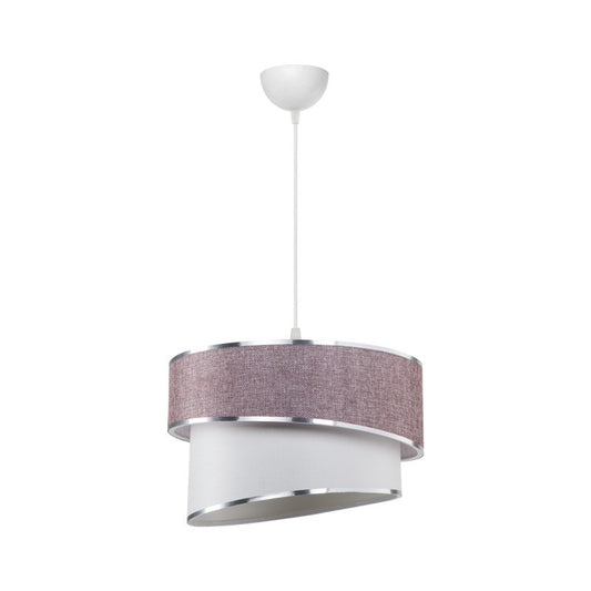 Suspension luminaire plafonnier rose blanc 30x18 cm