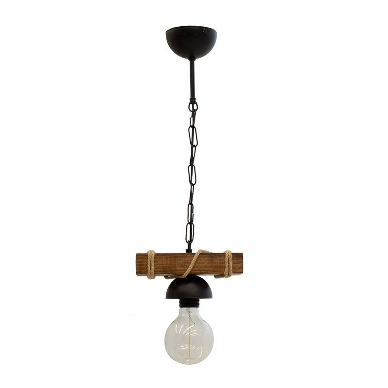Suspension luminaire Plafonnier  Ε27 couleur noyer-noir 20x8,5x52,5cm