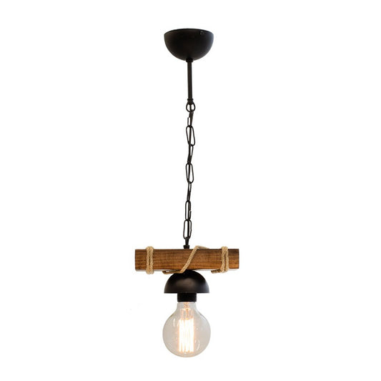 Suspension luminaire Plafonnier  Ε27 couleur noyer-noir 20x8,5x52,5cm