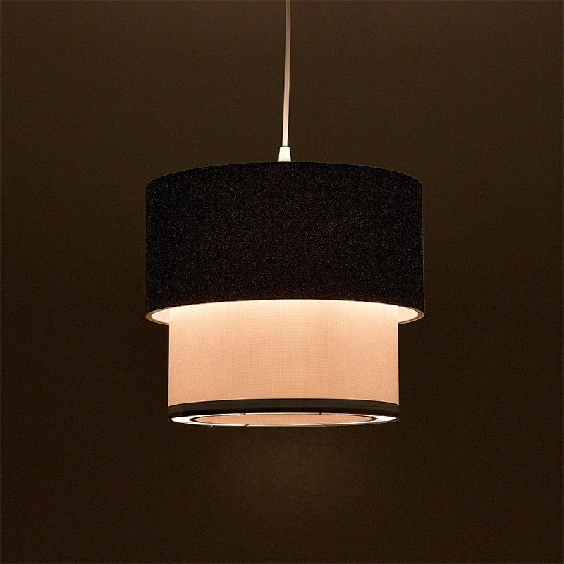 Suspension luminaire Plafonnier  argent-blanc D30x55cm
