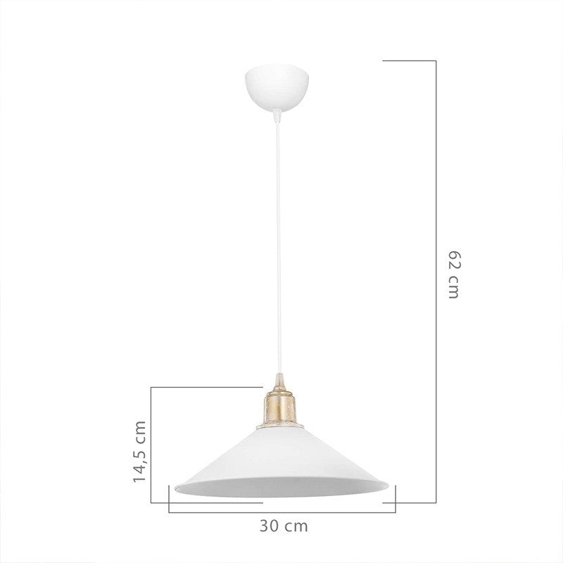 Suspension luminaire Plafonnier Ε27 blanc D30x62cm