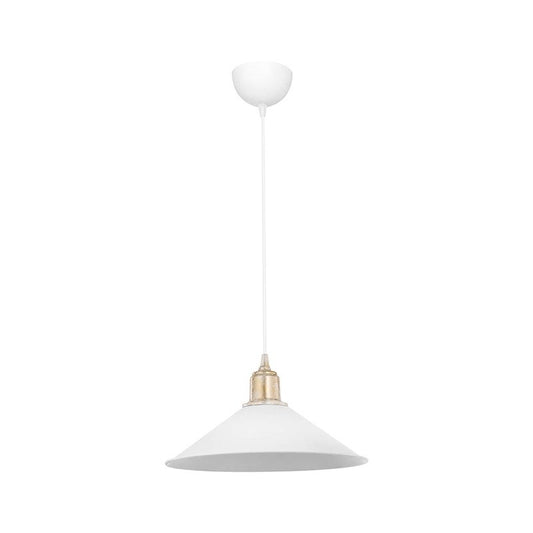 Suspension luminaire Plafonnier Ε27 blanc D30x62cm