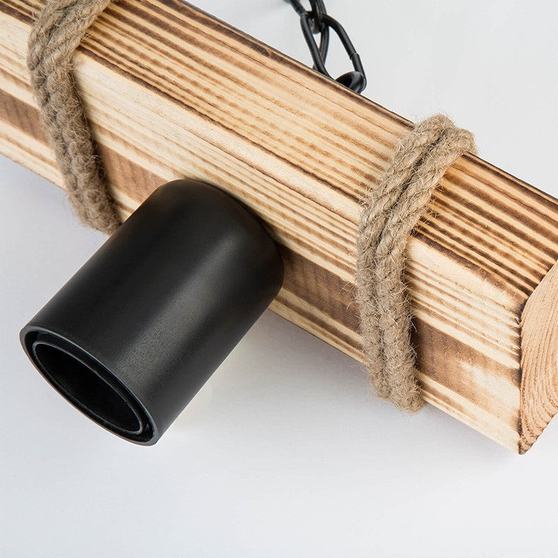 suspension luminnaire Ε27 métal noir-naturel 20x10x43 cm