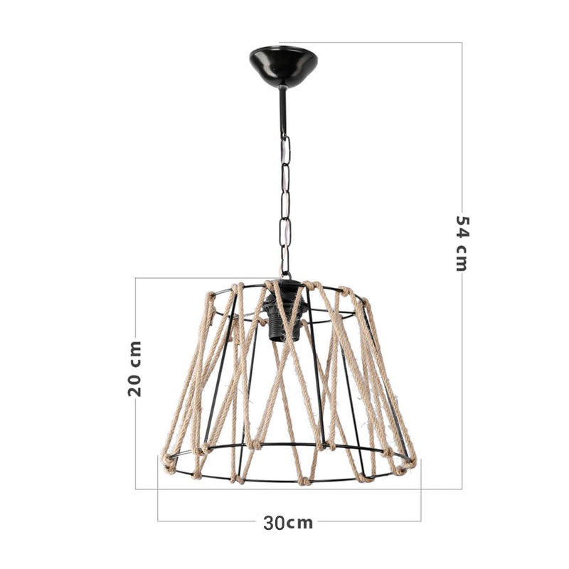 Suspension luminaire Plafonnier PΕ27 noir-beige 30x54cm