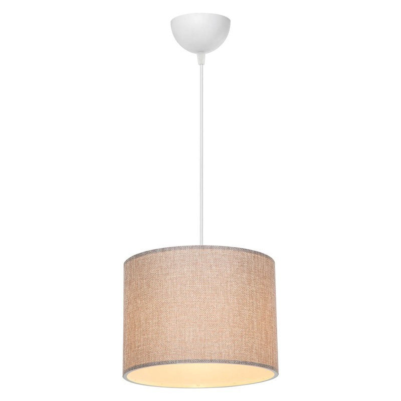 Suspension luminaire Plafonnier  Ε27 beige-blanc D22x60cm