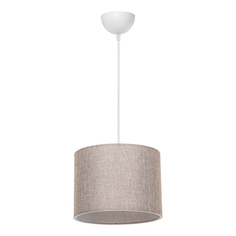 Suspension luminaire Plafonnier  Ε27 beige-blanc D22x60cm