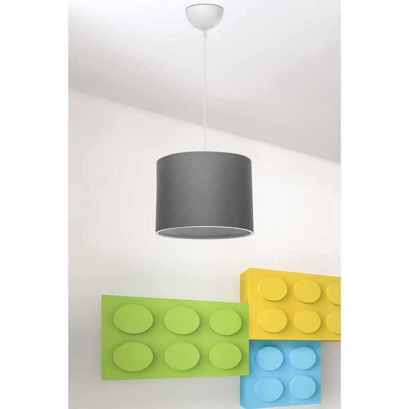 Suspension luminaire Plafonnier  Ε27 gris-blanc D22x60cm