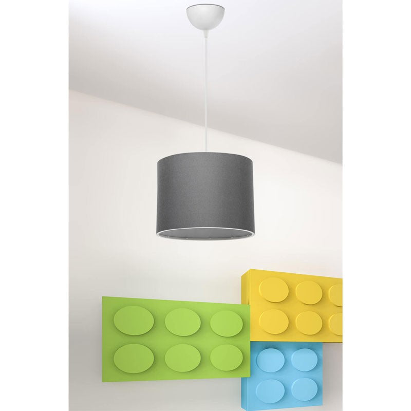 Suspension luminaire Plafonnier  Ε27 gris-blanc D22x60cm