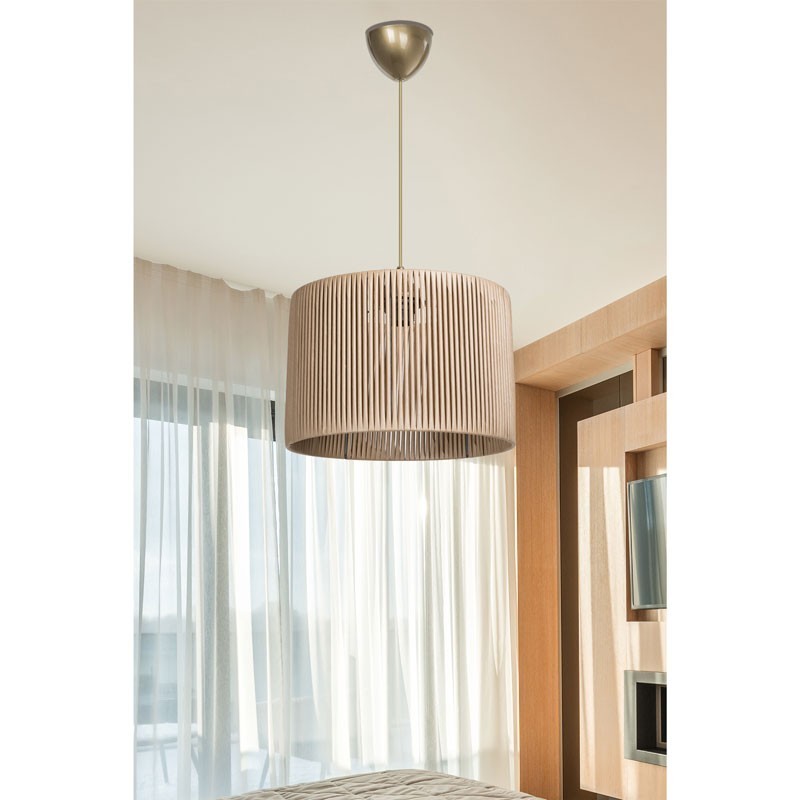 Suspension luminaire Plafonnier Ε27 naturel D30x75cm