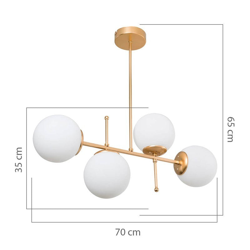Suspension luminaire Plafonnier  Ε27 doré 70x20x65cm